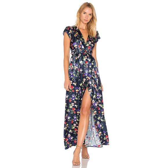 Tularosa Blue Sid Wrap Maxi Dress in Armada- Festival - Picture 1 of 13